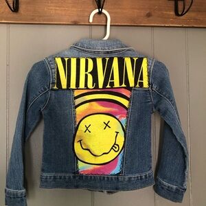 Nirvana Up-Cycled Kids Denim Jacket Size 5(kids)